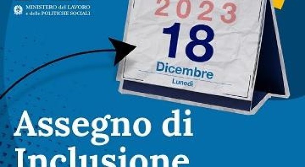 AL VIA LE DOMANDE PER L’ASSEGNO DI INCLUSIONE