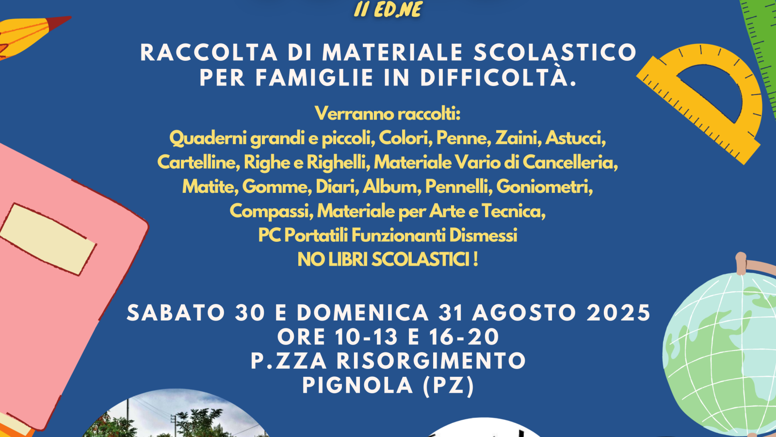 SCHOOL FOR YOUNG: RACCOLTA SOLIDALE DI MATERIALE SCOLASTICO A PIGNOLA