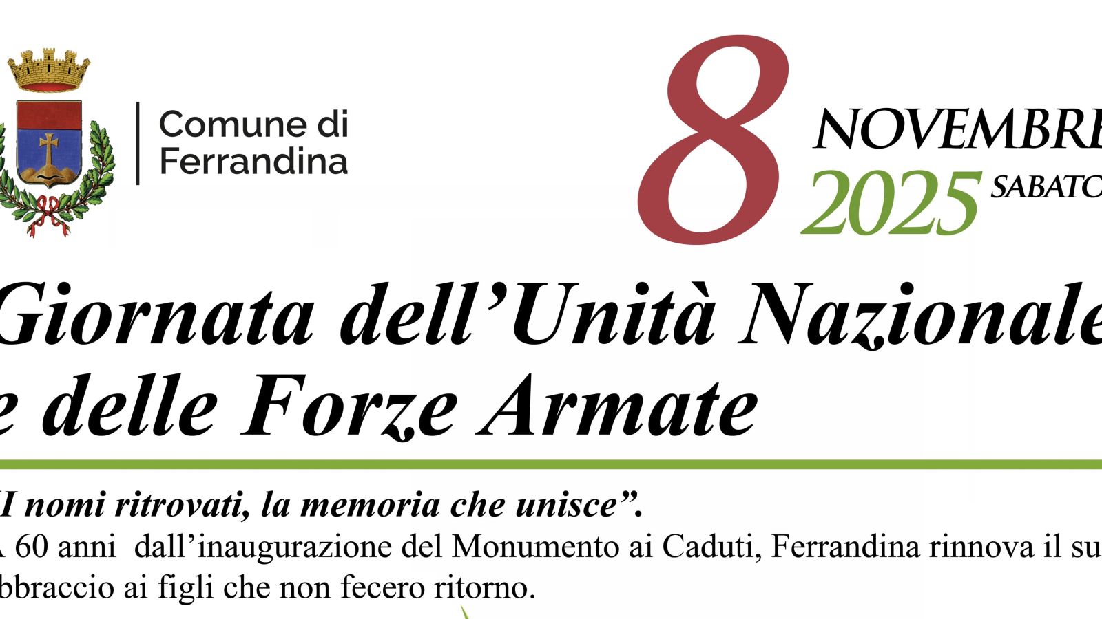FERRANDINA, UNA NUOVA LAPIDE IN MEMORIA DEI CADUTI DELLA GRANDE GUERRA