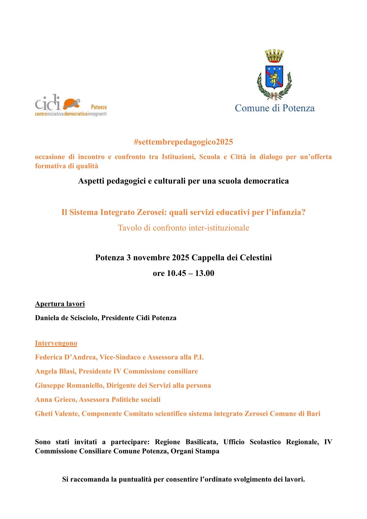 COMUNE E CIDI POTENZA PRESENTANO ZEROSEI