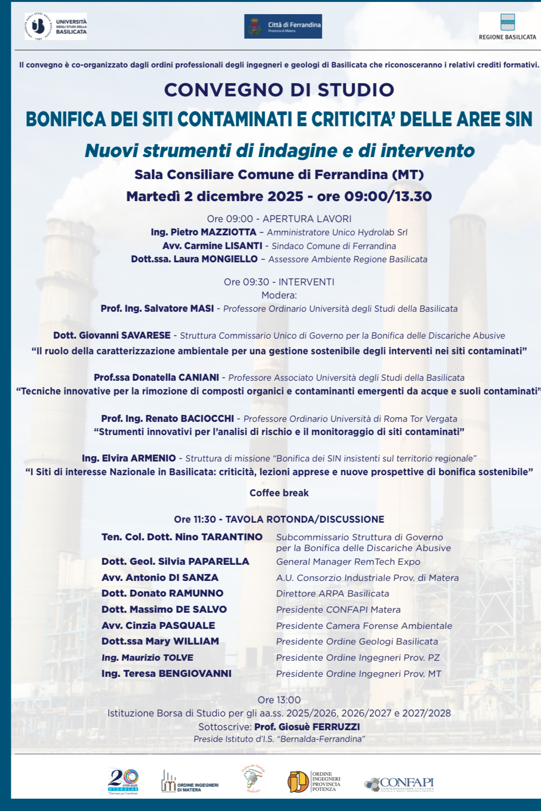 BONIFICA DEI SITI CONTAMINATI: SE NE PARLA A FERRANDINA